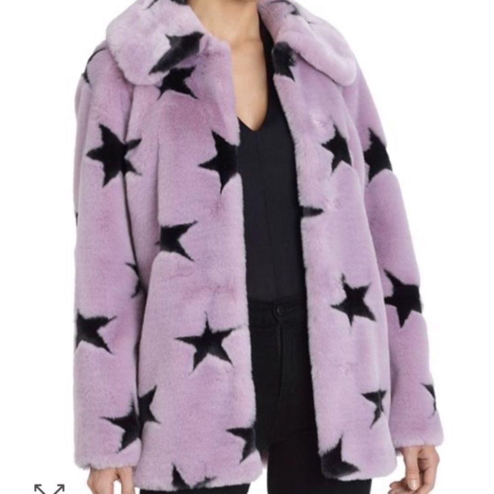Avec le filles vintage faux fur star coat